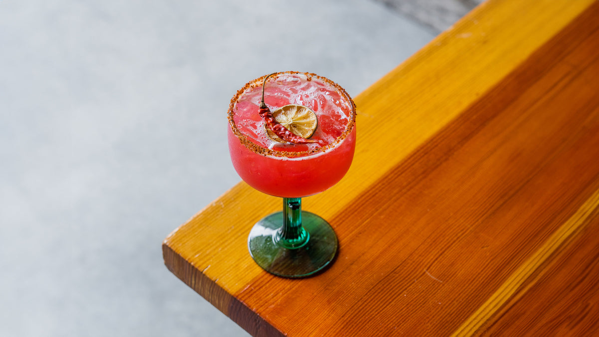 Fresno Chili Margarita made with Trejo's Spirits Tequila Alternative