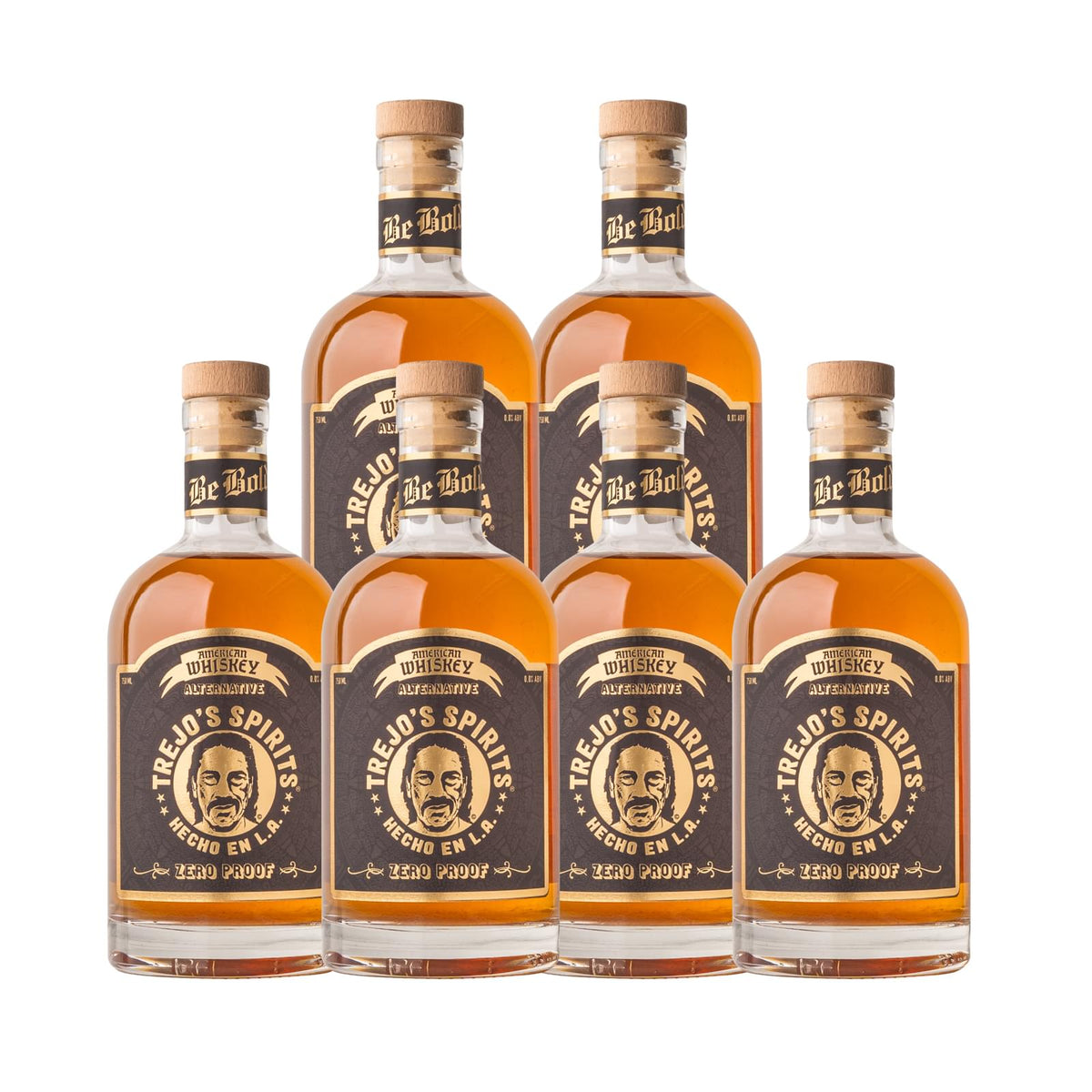 Six bottles of Trejo's Spirits American Whiskey Alternative